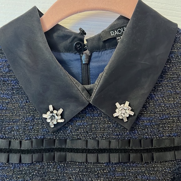 RAOUL navy tweed dress size 4 - Picture 3 of 6